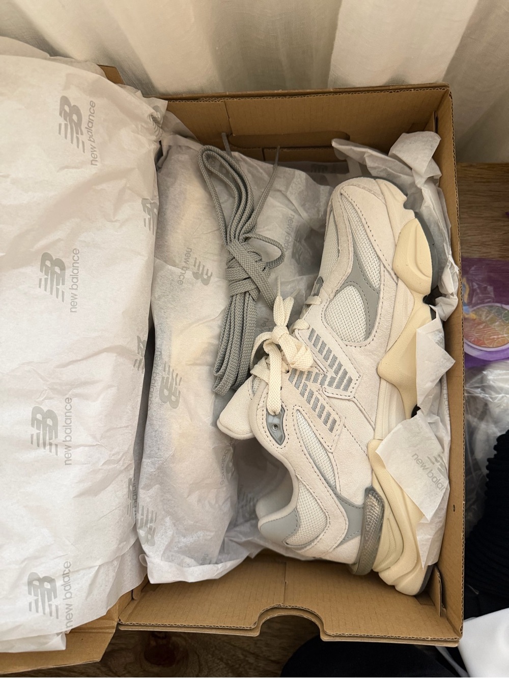 New Balance 9060 Sea Salt/Concrete colorway